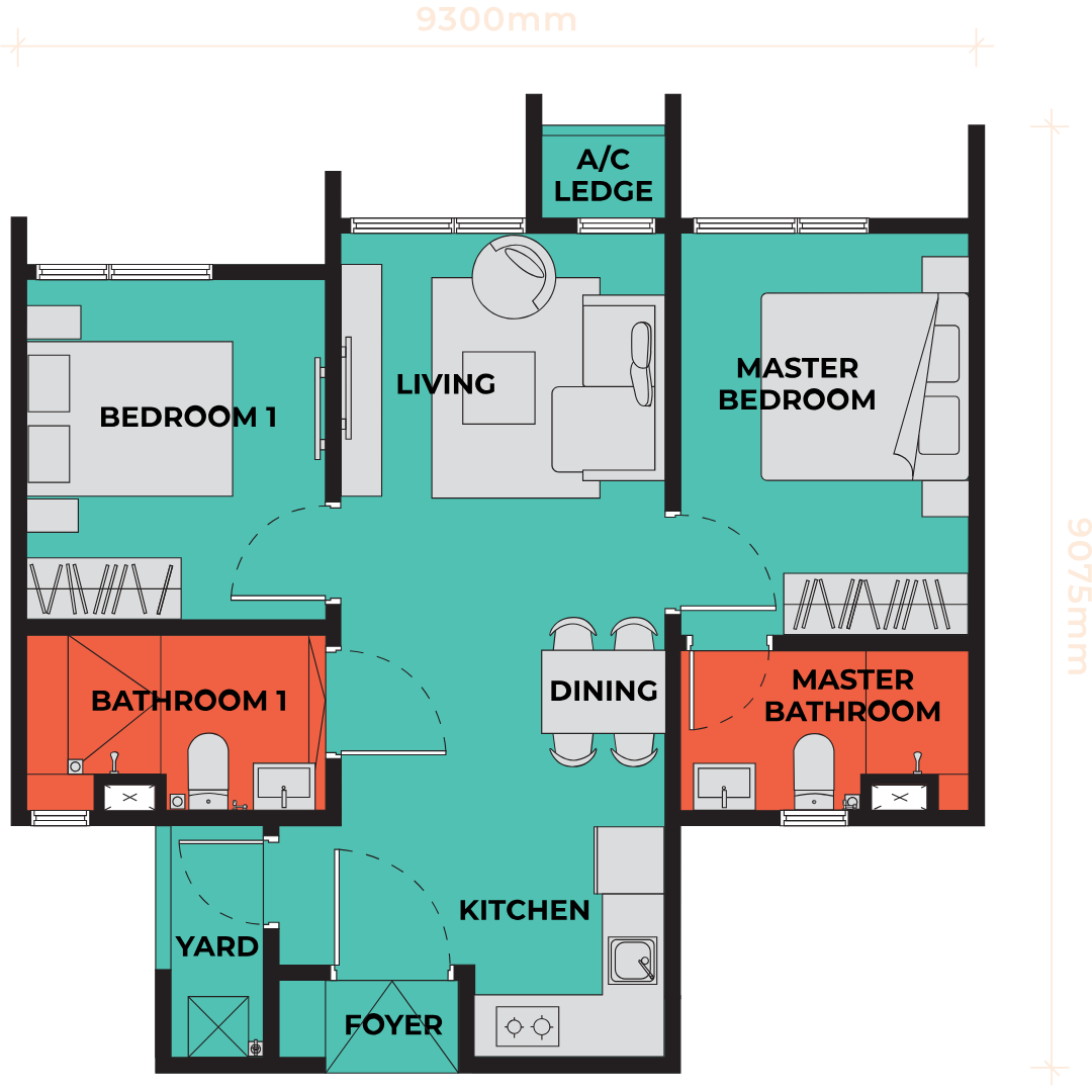 Type B (689SQFT)