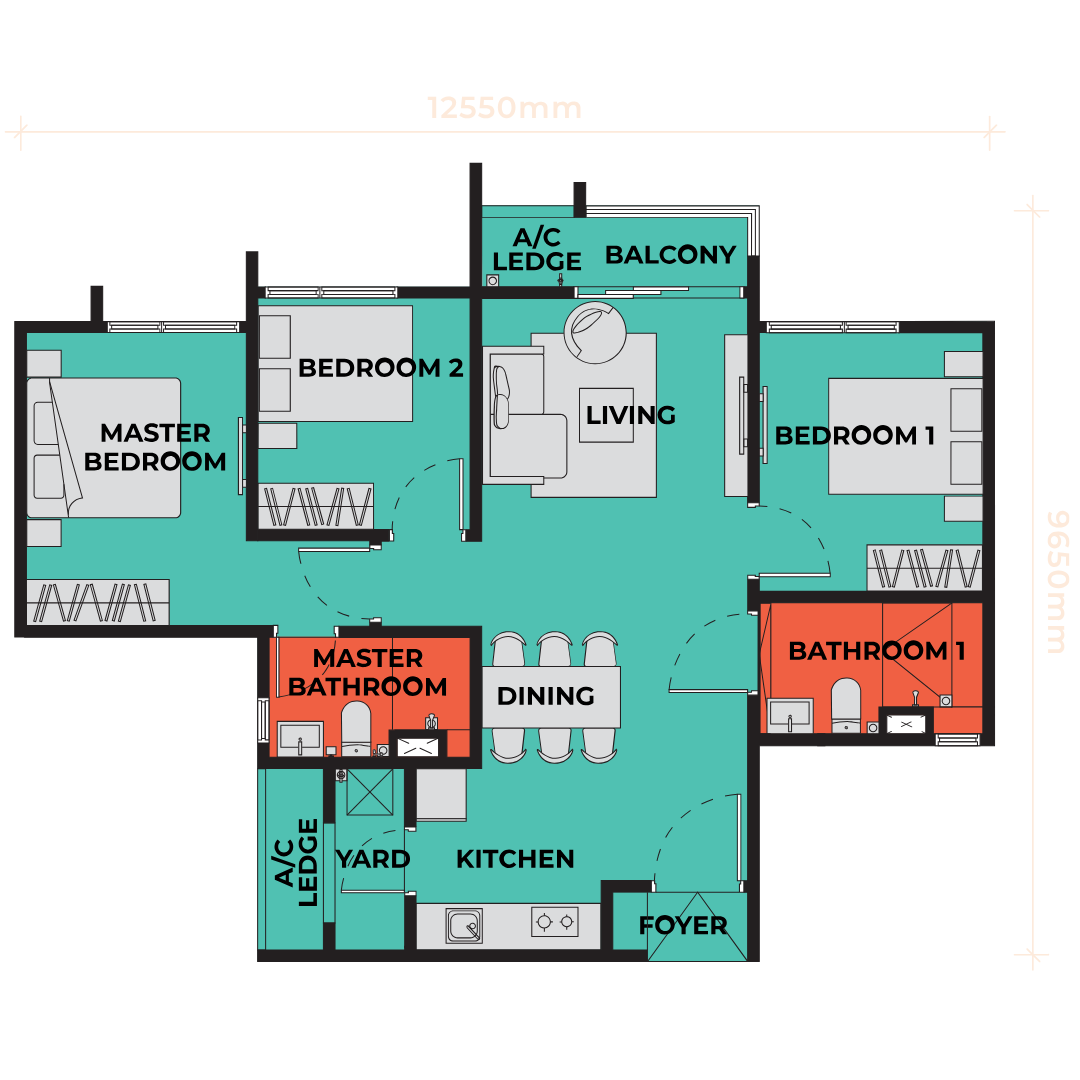 Type C (915SQFT)